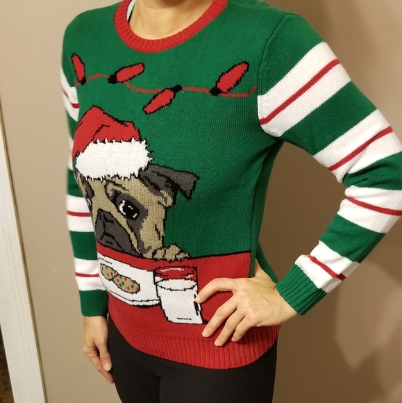 NWT Ugly Christmas Sweater Pug & Cookies - Picture 8 of 8